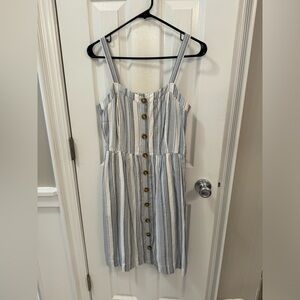 LOFT Blue and White Dress in Size 0